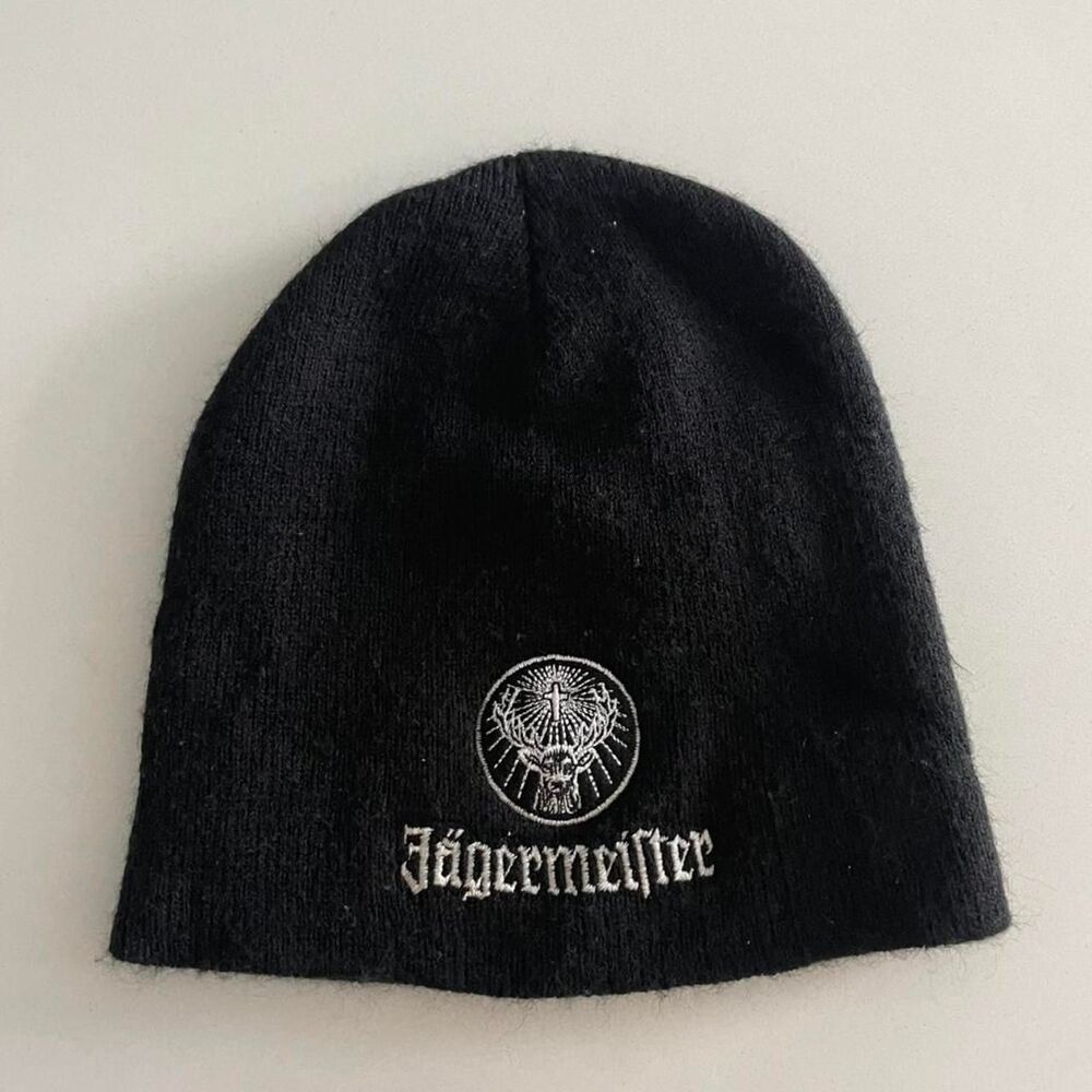 Jaegermeister Beanie Hat Unisex One Size Embroidered Winter Grunge Skater Goth